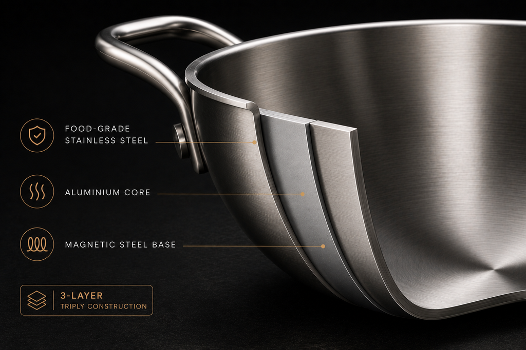SteelSoul Triply Stainless Steel Kadhai