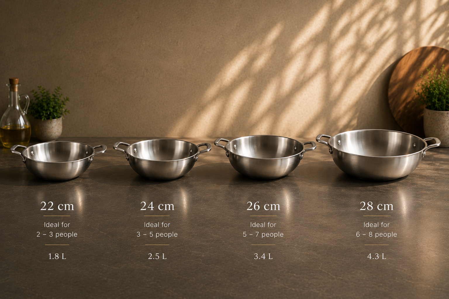 SteelSoul Triply Stainless Steel Kadhai